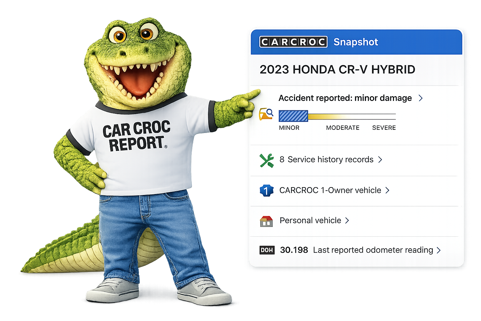 CarCroc auto car reports CarFax Windows Stickers AutoCheck